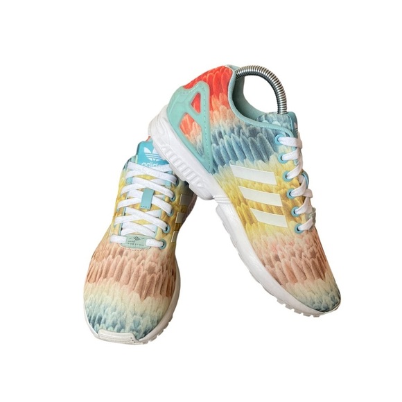 Adidas Torsion Womens ZX Flux Running Shoes Multicolor Pastel Print Size 8 EUC - Picture 2 of 12